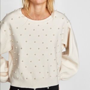Zara knit pearl sweater worn a few times